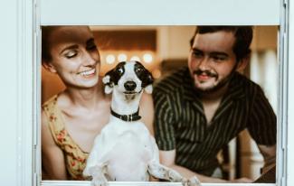 man in black and white striped shirt beside woman in black and white stripe shirt by Chewy courtesy of Unsplash.